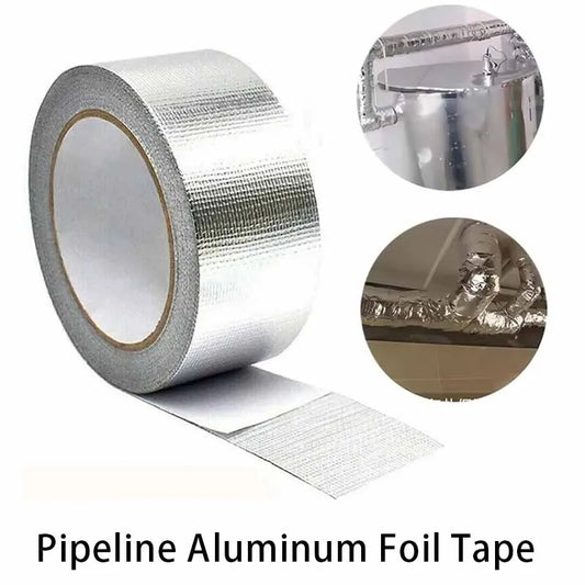 1 Rolle isoliertes HVAC-Aluminiumfolienband, silbernes Pipeline-Band aus Metall, reißfestes HVAC-Band, geeignet für Rohrleitungen und Trockner