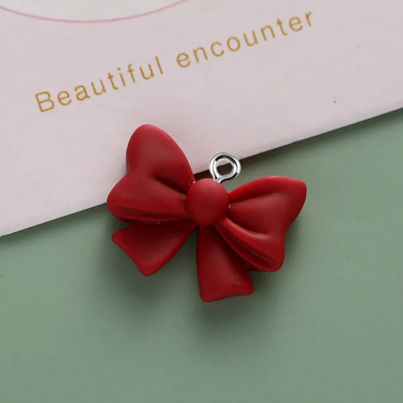 10 Stück süße Schleife Harz Anhänger Macaron Schmetterling Knoten Charms für Schmuckherstellung Zubehör DIY Ohrringe Halskette Schlüsselanhänger