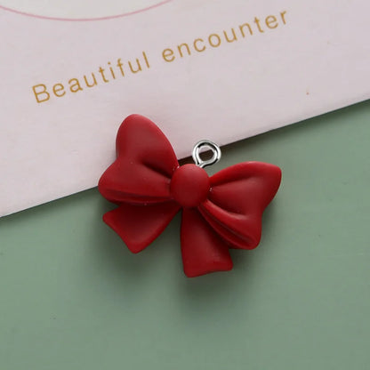10 Stück süße Schleife Harz Anhänger Macaron Schmetterling Knoten Charms für Schmuckherstellung Zubehör DIY Ohrringe Halskette Schlüsselanhänger