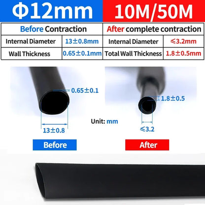 100 m/10m antike Schrumpf schlauch mit Kleber Poly olefin schrumpfen verschiedene Schrumpf schlauch Draht Kabels ch lauch 4mm-32mm