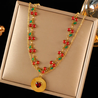 EILIECK 316L Edelstahl Sonne Herz Blume Anhänger Halskette 18K vergoldet Zubehör Charme handgemachten Schmuck für Frauen Mädchen