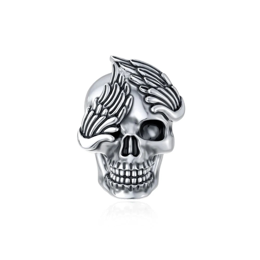 Atemberaubender Geisterrosen-Perlen aus 925er-Sterlingsilber und Spinnen-Seidenschädel-Anhänger, passend für Armbänder, Halloween-Anhänger, Accessoires, Geschenke