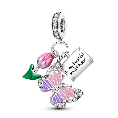 Sicherheitsketten aus 925er-Sterlingsilber, violette Serie, Schmetterling, Widder, Zwillinge, passend für Original-Armbänder, DIY-Schmuckherstellung, Geschenk für Frauen