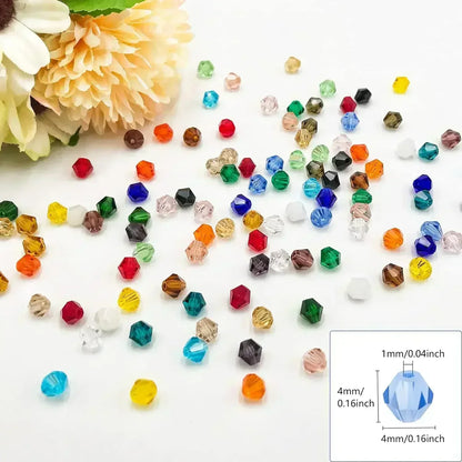 100pcs 4mm glänzende facettierte österreich Kristall perlen Bicone Perlen lose Spacer Perlen für Schmuck machen DIY Armband Halskette Anhänger