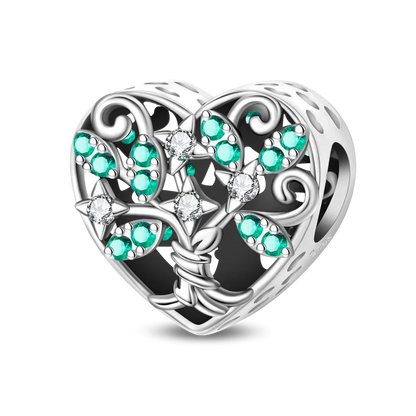 Anhänger aus 925er-Sterlingsilber, grüne Serie, Blumenbaum, Apfel-Anhänger, DIY, feine Perlen, passend für Original-Charms-Armbänder, Damenschmuck, Diy