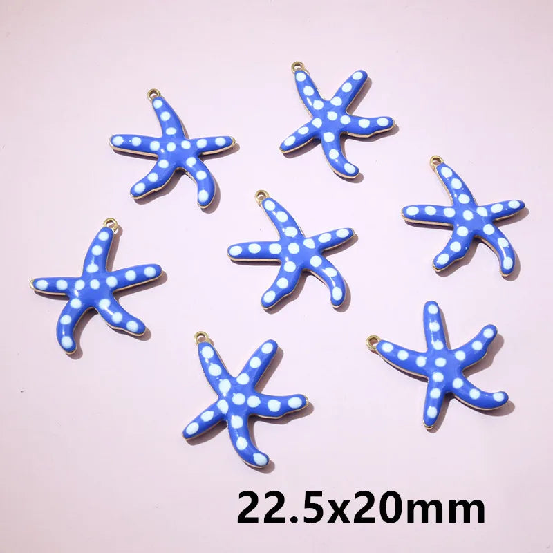 10 Stück 2 Größen Edelstahl Seestern Charms Anhänger Emaille DIY Schmuck Herstellung Zubehör Zubehör Zubehör Armband Halskette Ohrringe