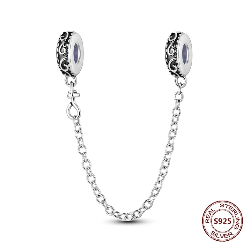 Sicherheitskette Libelle Schmetterling 925er Sterlingsilber Original Marienkäfer Kolibri Charm DIY Schmuckherstellung für Armband Armreif