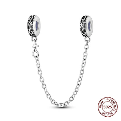 Sicherheitskette Libelle Schmetterling 925er Sterlingsilber Original Marienkäfer Kolibri Charm DIY Schmuckherstellung für Armband Armreif