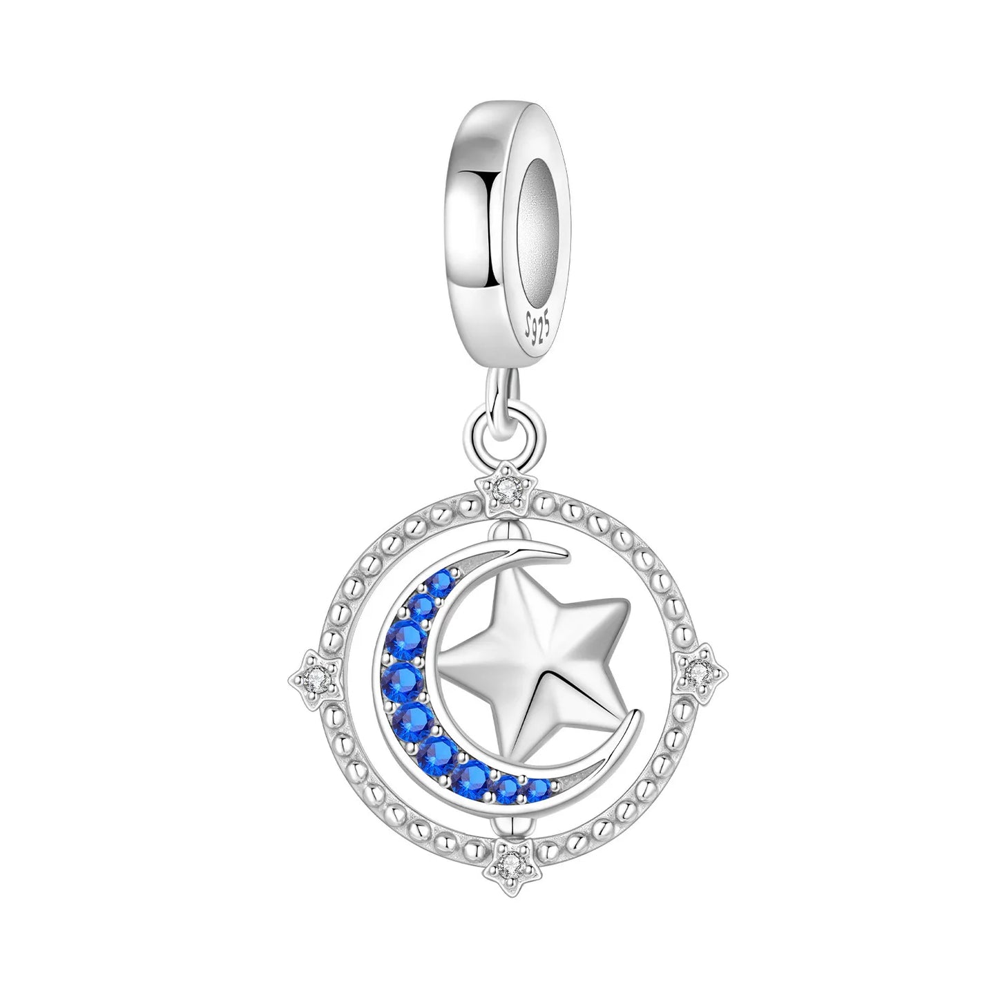Blue Series Charm-Anhänger aus 925er-Sterlingsilber, Dackel-Feder, Meer, Kokosnussbaum, Stern, Hexe, passend für DIY-Armbänder, Halsketten, Partygeschenke
