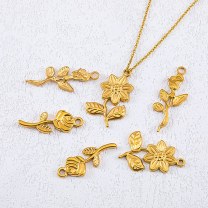 2 Stück 5 Stück Edelstahl Blume Schmetterling Liebe Herz Schleife Anhänger für DIY Halskette Ohrring Geschenk Schmuckherstellung Zubehör