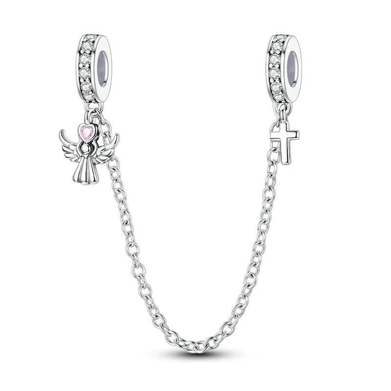 Sicherheitskette Libelle Schmetterling 925er Sterlingsilber Original Marienkäfer Kolibri Charm DIY Schmuckherstellung für Armband Armreif