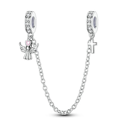 Sicherheitskette Libelle Schmetterling 925er Sterlingsilber Original Marienkäfer Kolibri Charm DIY Schmuckherstellung für Armband Armreif