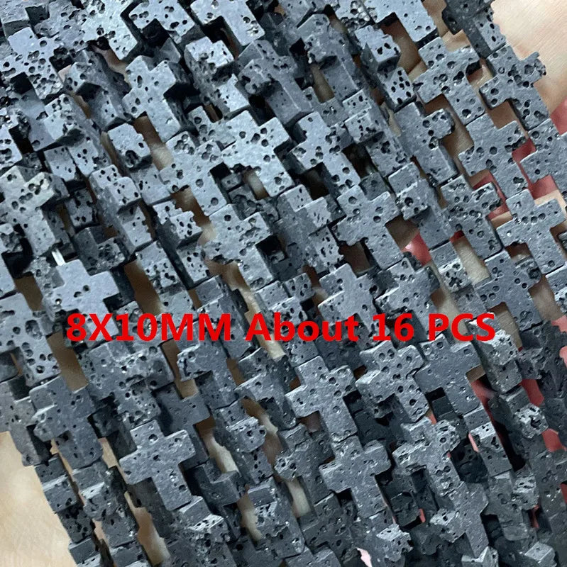 Natürliche Stein Schwarz Vulkanischen Lava Zylinder Räder Quadrat Runde Form Spacer Perlen Für Schmuck Machen Diy Armband Zubehör