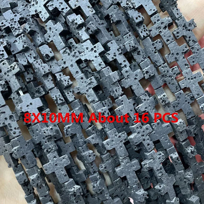 Natürliche Stein Schwarz Vulkanischen Lava Zylinder Räder Quadrat Runde Form Spacer Perlen Für Schmuck Machen Diy Armband Zubehör