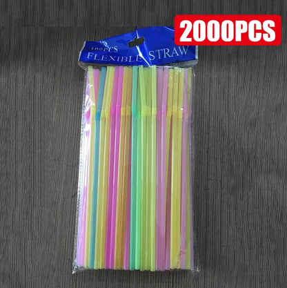 50-3000PCS Mehrfarbige Trinkhalme rietjes Milch Tee Bar Party Hochzeit Küche Home Zubehör Getränke Schwarz Stroh Großhandel