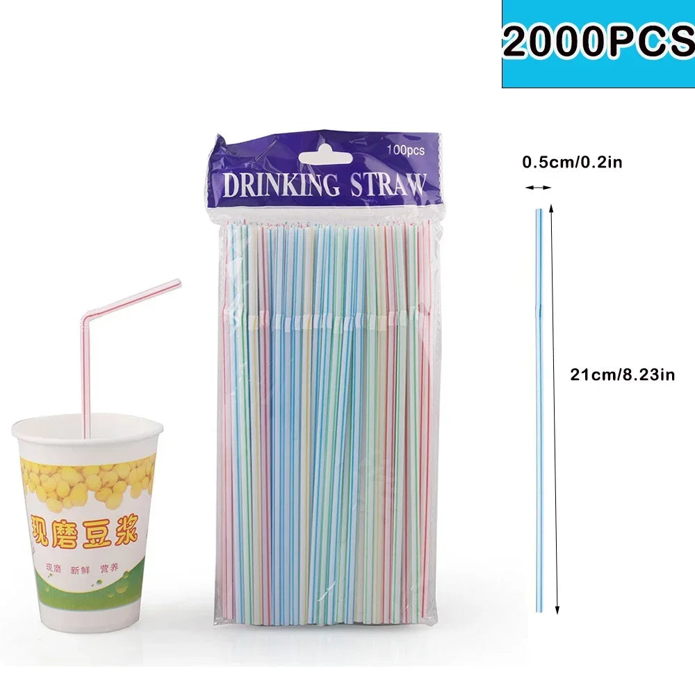 50-6000 Stücke Schwarz Trinkhalme Bunte Hochzeit Cola Milch Tee Cocktail Stroh für Bar Küche Getränke Hause Großhandel