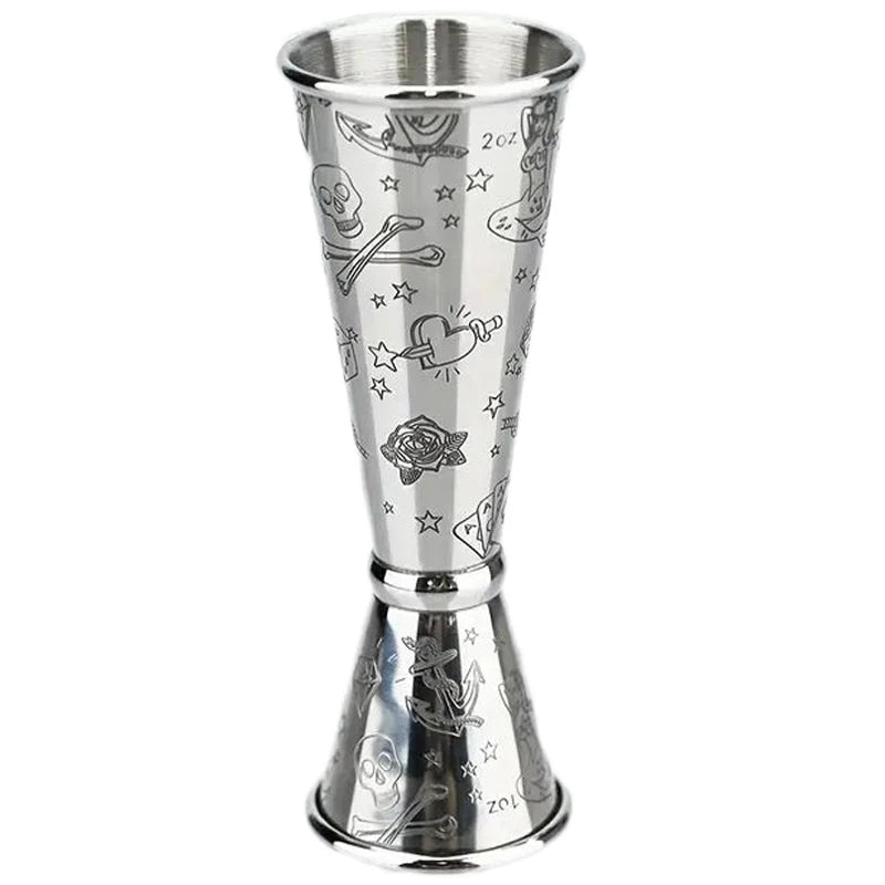 Edelstahl-Cocktail-Jigger, 30/60 ml, doppelseitiger Messbecher, Barkeeper, Werkzeug, Bar-Zubehör, Gold, Silber, Kupfer, 20/40 ml Becher