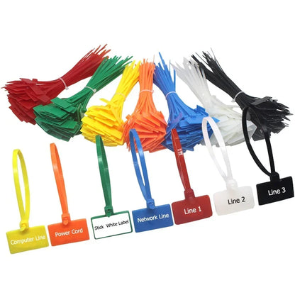 50 Stück 4 x 150 mm Nylon-Kabelbinder, Etiketten, Kunststoff-Schlaufenmarkierungen, selbstsichernder Reißverschluss