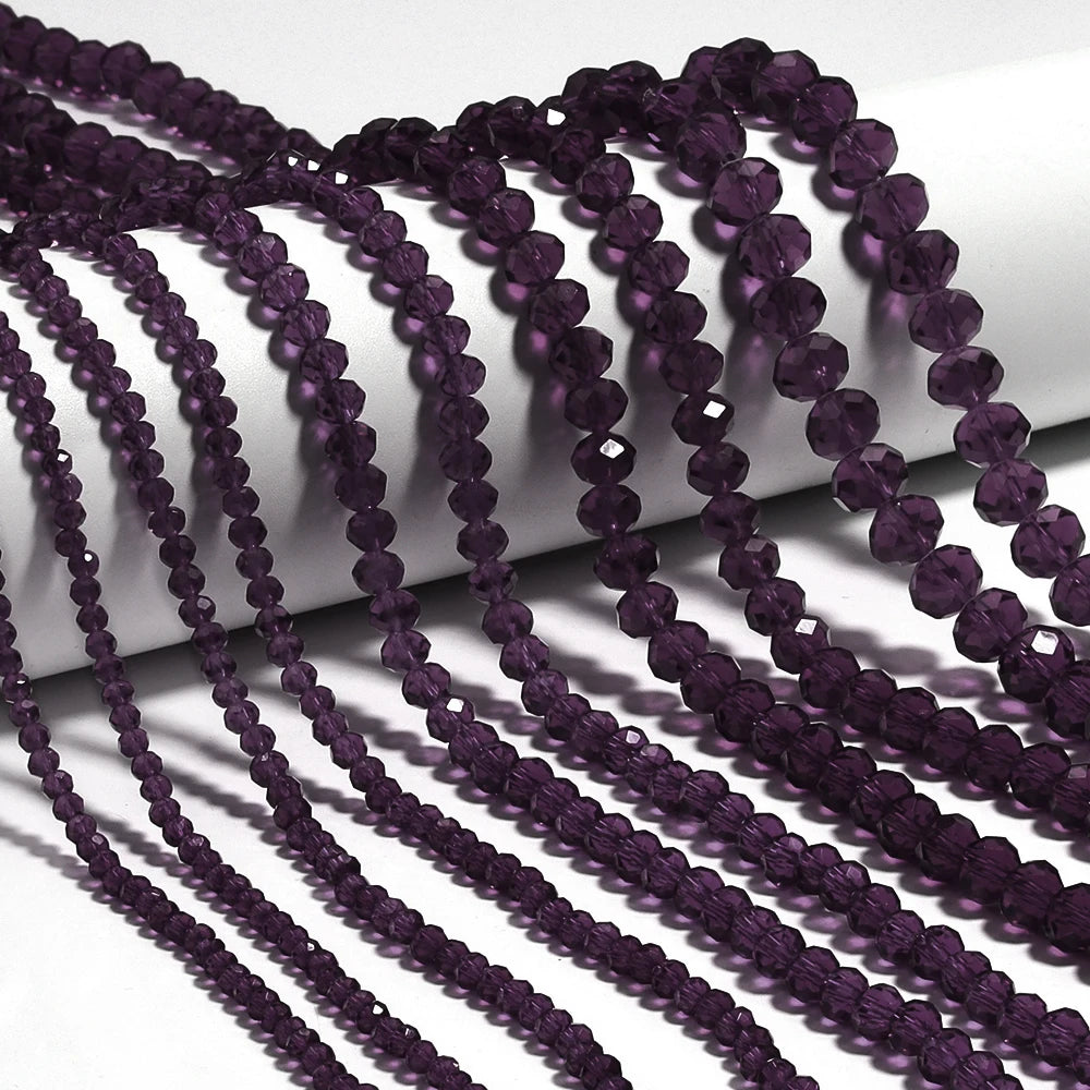 3/4/6/8/10mm Facettierte AB Klar Glas Kristall Rondelle Perlen Bunte Lose Spacer Perlen für Schmuck Machen DIY Armband Halskette