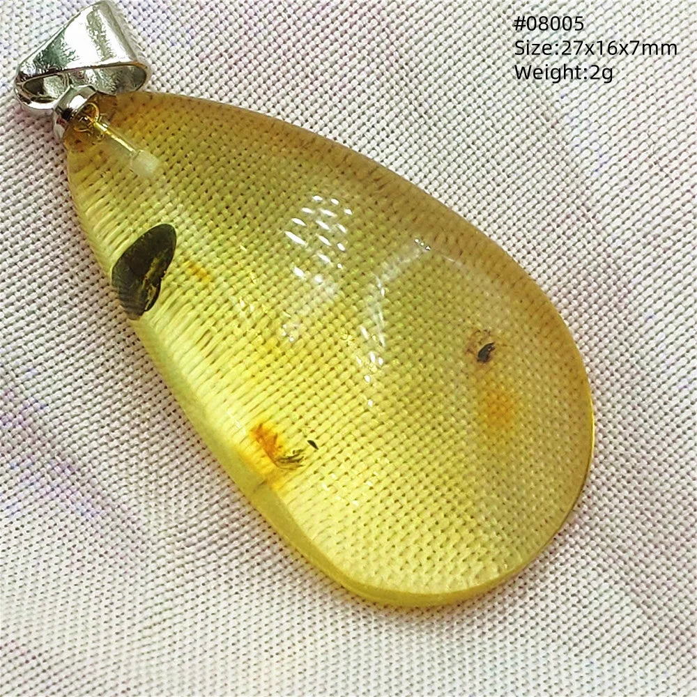 Natürlicher gelber Bernstein-Anhänger für Damen und Herren, gelber Bernstein mit Stein, Halskette, Heilschmuck, AAAAA