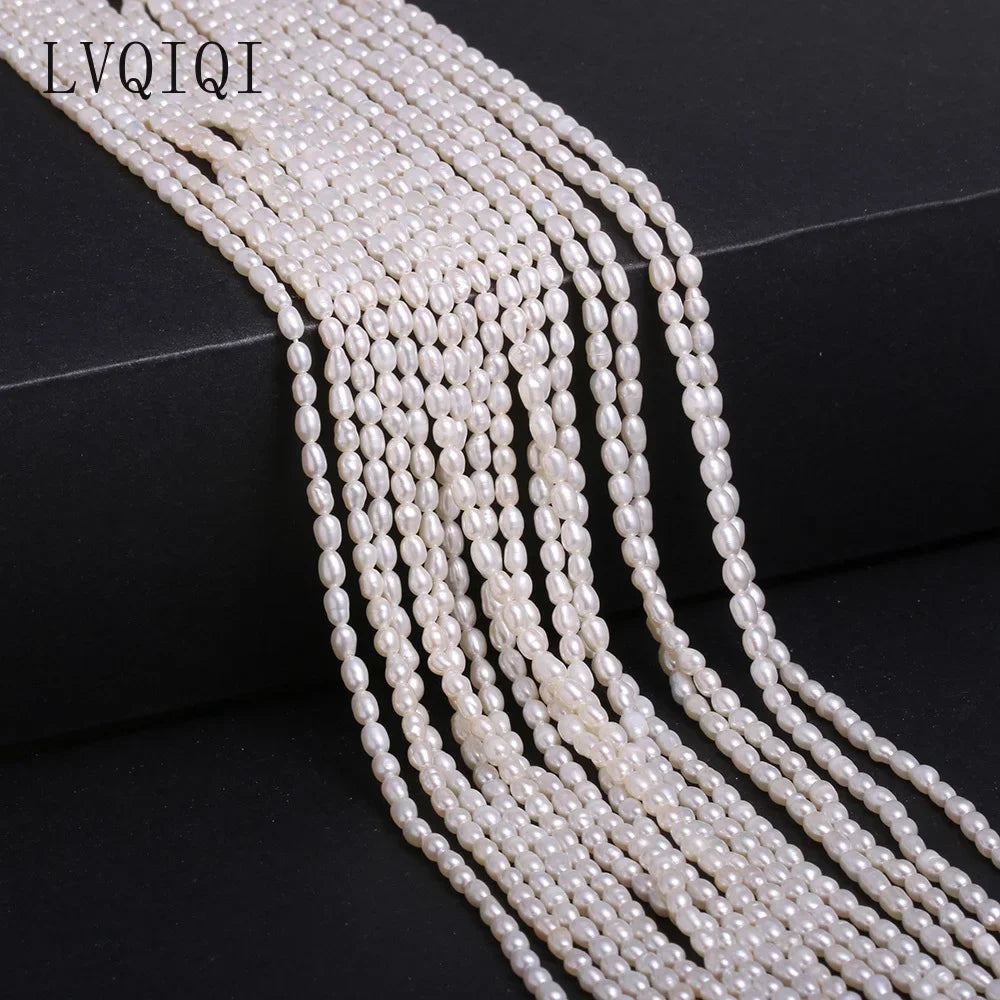 Natürliche Süßwasser Perle Perlen Hohe Qualität Reis Form Punch Lose Perlen Für Die Herstellung Von Schmuck DIY Armband Halskette Zubehör