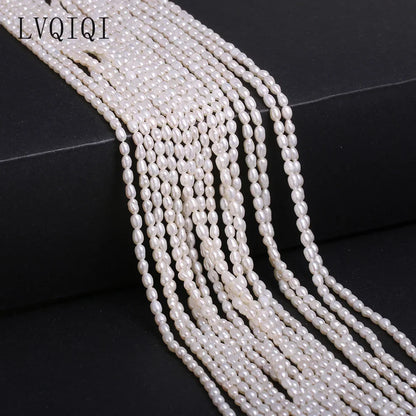 Natürliche Süßwasser Perle Perlen Hohe Qualität Reis Form Punch Lose Perlen Für Die Herstellung Von Schmuck DIY Armband Halskette Zubehör