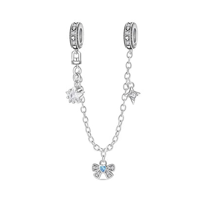 Exquisite Seestern-Perlen aus 925er-Sterlingsilber und vierblättriges Kleeblatt, baumelnder Charm für Armbänder und Halsketten, blaues romantisches Anhänger-Geschenk