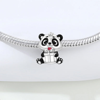 Exquisiter 925 Sterling Silber Panda Chamäleon Waschbär, Koi Welpen Tier-Anhänger Passend für DIY Armband Halskette Premium Party Geschenke