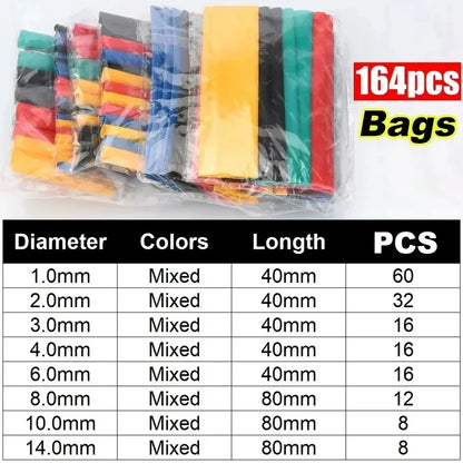 Schrumpfschlauch-Set, Draht, elektrischer Anschluss, Drahtwickel, Kabelschutz, thermobeständiger Schlauch, Verpackungsisolierung