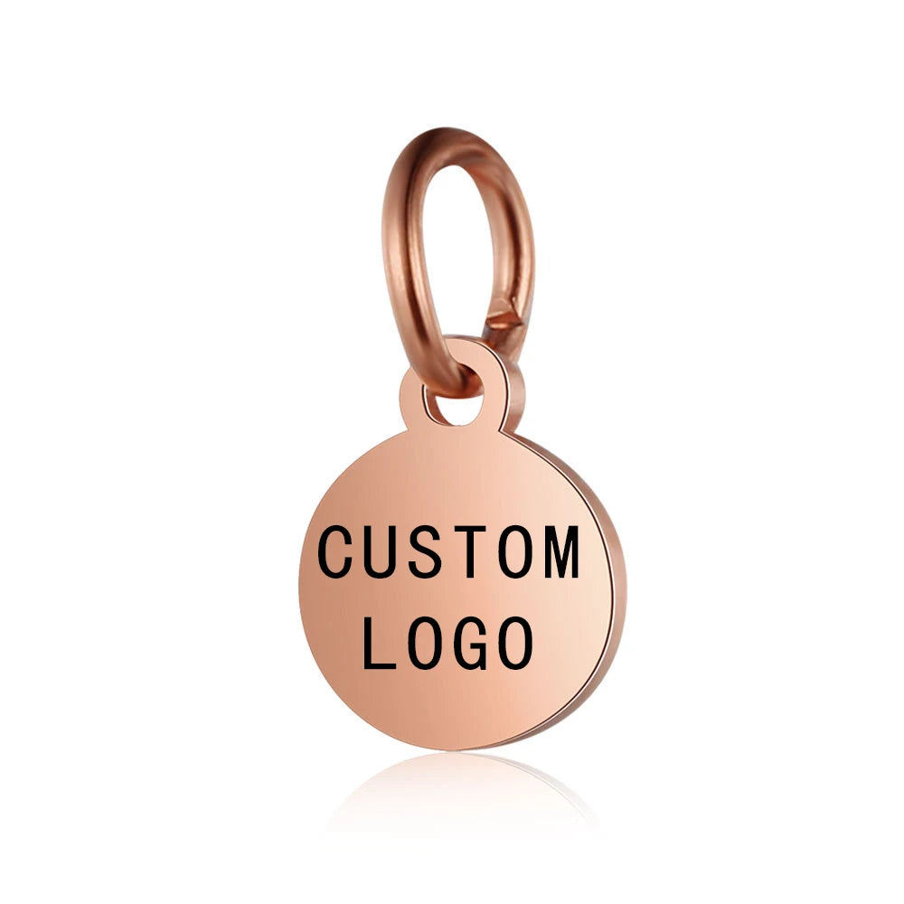 MaiLun 30 Stück lasergravierte Logo-Tags aus Edelstahl, Kreis-Tag, 6–25 mm, runder Charm, gravierbare Anhänger für die Schmuckherstellung