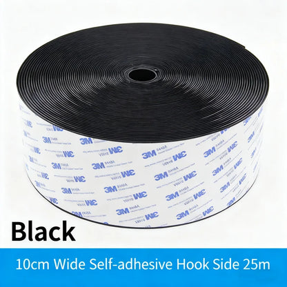 3M 9448A Schwarzes doppelseitiges Klebeband, 25 m, 16–100 mm, starkes, spurloses Seitenbefestigungsband mit Klettverschluss, hochtemperaturbeständig