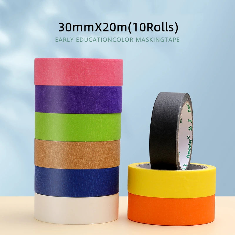 10 Rollen Krepppapier-Klebeband, 20 m Länge, handschriftlich, schützt die Wandmalerei, Zeichnung, keine Spuren, Abdeckband