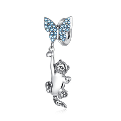 Animal Series Charms aus 925er-Sterlingsilber, Kaninchen, Katze, Pfau, Elefant, Türkei, Hund, passend für DIY-Armbänder, Halsketten, niedliche dekorative Geschenke