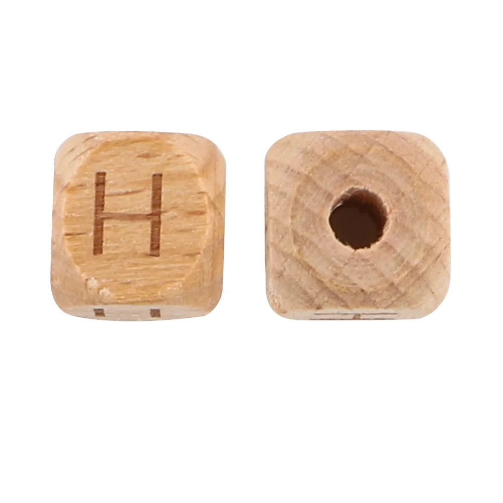 10/20/30/50 Stück Buchenholz-Buchstabenperlen 10mm 12mm Umweltfreundliche Naturholz-Alphabetperlen für Armband- und Halskettenherstellung