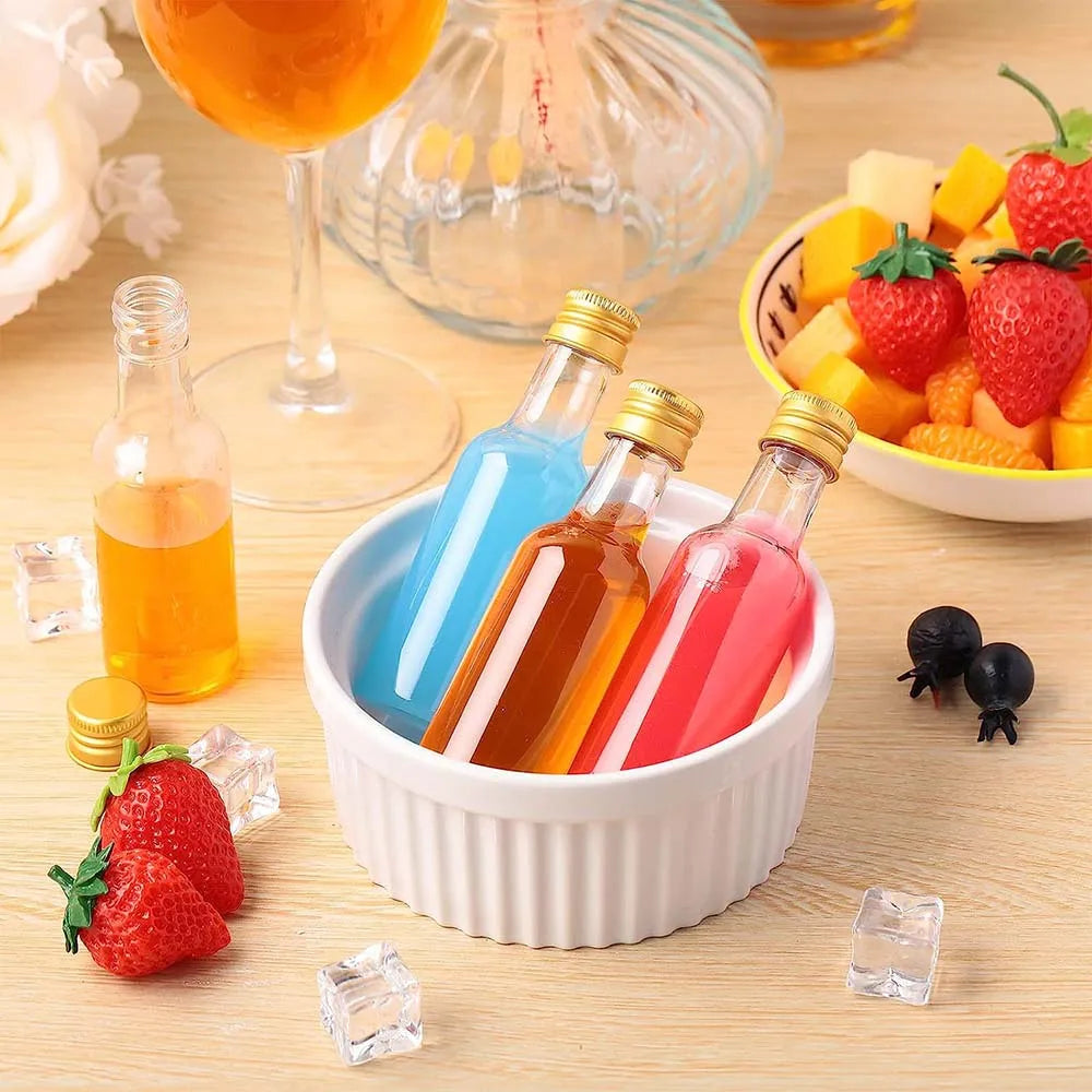 100pcs 50ml Mini Schnaps flaschen wieder verwendbare Plastik leere Alkohol Schnaps flasche für Wodka Champagner Whisky für Hochzeits feier