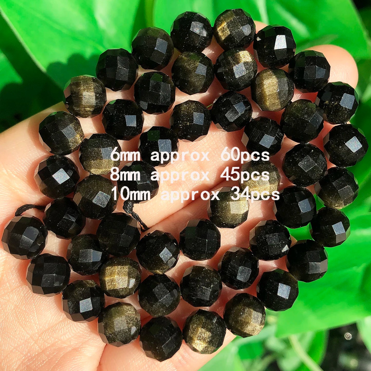 Natürliche Gold Farbe Obsidian Echte Stein Perlen Facettierte Lose Spacer Perlen für Schmuck DIY Machen Charms Armband Zubehör
