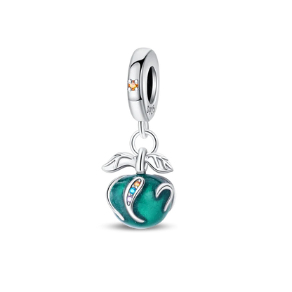 Anhänger aus 925er-Sterlingsilber, grüne Serie, Blumenbaum, Apfel-Anhänger, DIY, feine Perlen, passend für Original-Charms-Armbänder, Damenschmuck, Diy