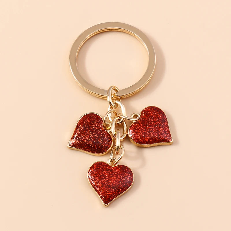 Schöne Bunte Herz Keychain Liebe Schlüsselanhänger Valentinstag Geschenk Schlüssel Ketten für Frauen Mädchen Auto Schlüssel Handtasche Schmuck Zubehör