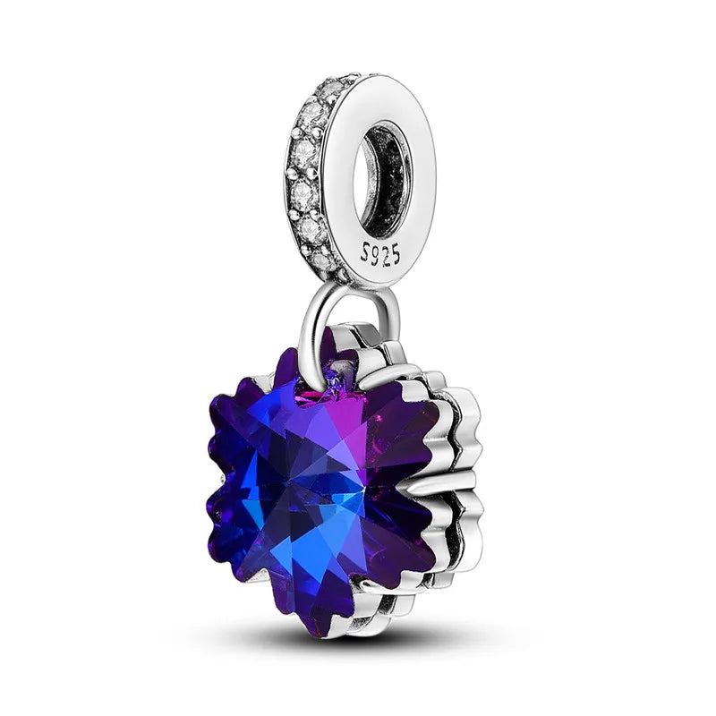Sicherheitsketten aus 925er-Sterlingsilber, violette Serie, Schmetterling, Widder, Zwillinge, passend für Original-Armbänder, DIY-Schmuckherstellung, Geschenk für Frauen