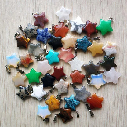 Gute qualität Verschiedene naturstein mix stern charms anhänger für diy schmuck zubehör machen 50 teile/los Großhandel