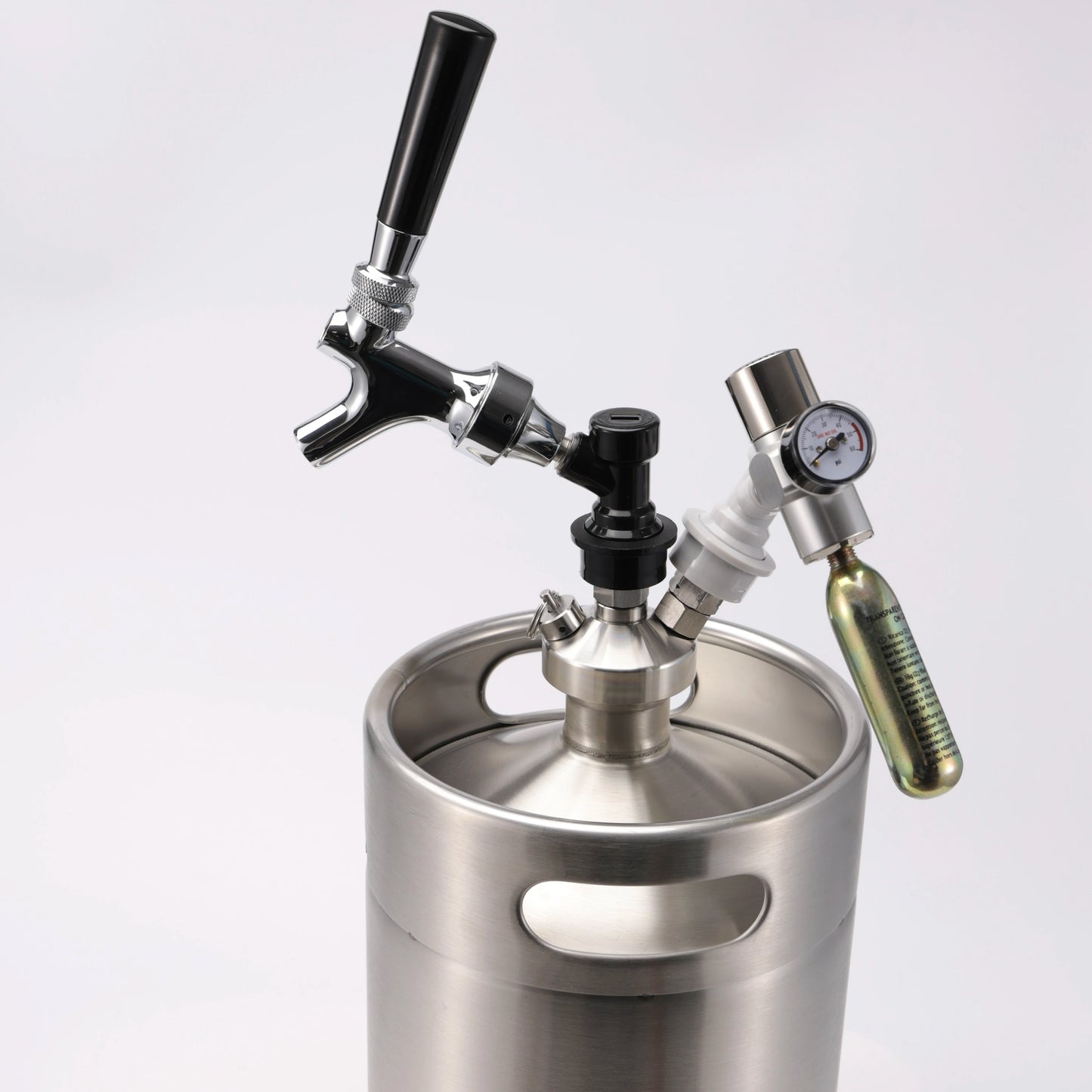 Mini-Fass mit Kugelverschluss, Speer, kohlensäurehaltiger Kappe, 2/4/5 l, Edelstahl 304, einwandig, tragbar, Picknick-Fässer, selbstgebrautes Bierfass