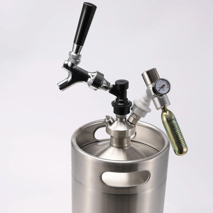 Mini-Fass mit Kugelverschluss, Speer, kohlensäurehaltiger Kappe, 2/4/5 l, Edelstahl 304, einwandig, tragbar, Picknick-Fässer, selbstgebrautes Bierfass
