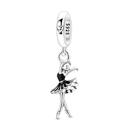Original 925 Sterling Silber Goldene Haustiere Charms Perle Bunte Zirkonium Klee Engel Herz Baumeln Fit Armband DIY Schmuck Geschenk