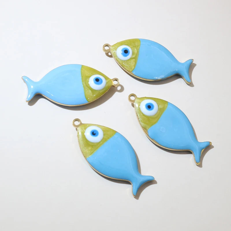 10 Stück 25x11mm Edelstahl Emaille Fisch Charms Anhänger niedlich DIY Schmuck Herstellung Zubehör für Halsketten Ohrringe Armbänder