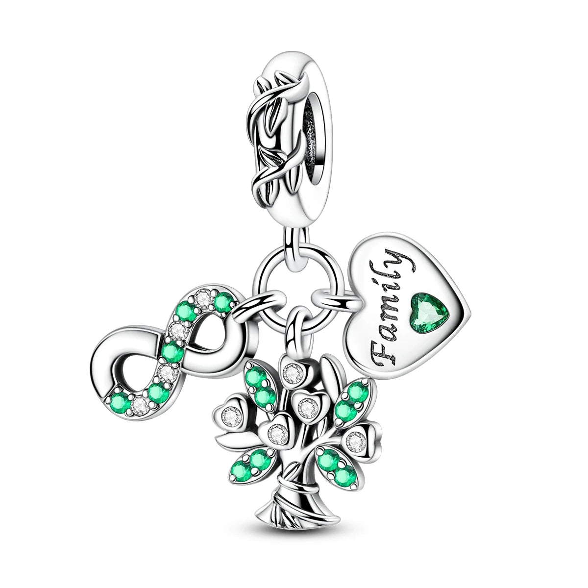 Original-Charm aus 925er Silber, Baum des Lebens, Familienanhänger, passend für Armbänder, Halsketten, DIY-Modeschmuck