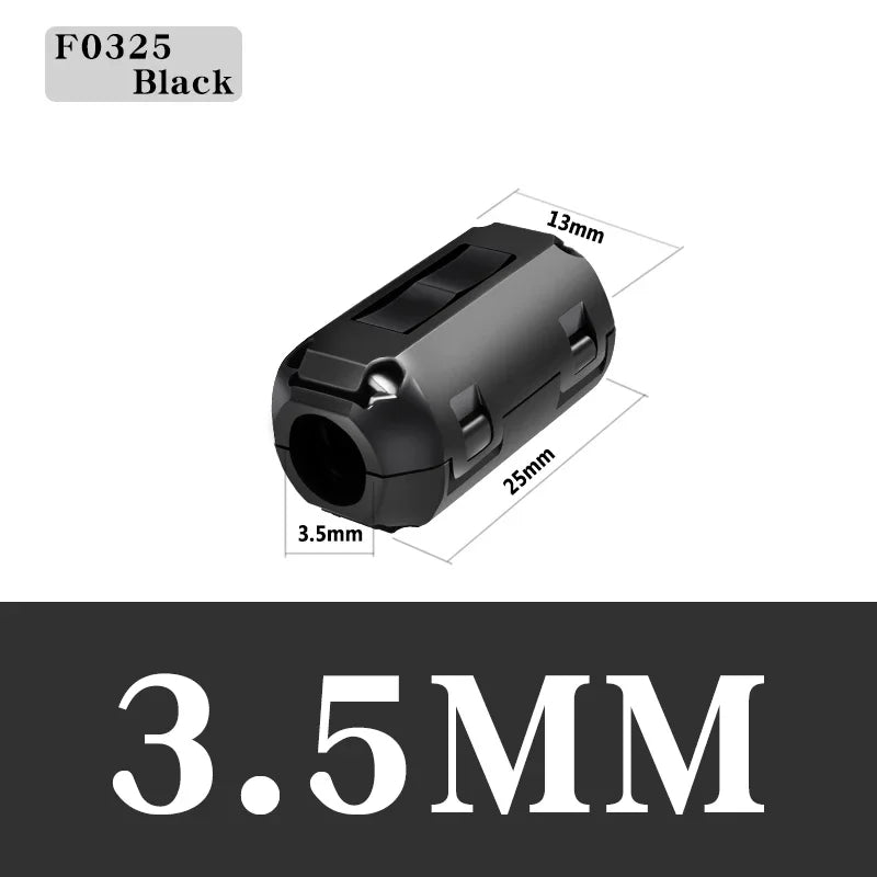 20/100PCS Ferritkern EMI Rauschunterdrücker 3,5-15mm Snap On Anti-Interferenz Schwarz RFI Filter für Kabel EMC Abschirmfilter