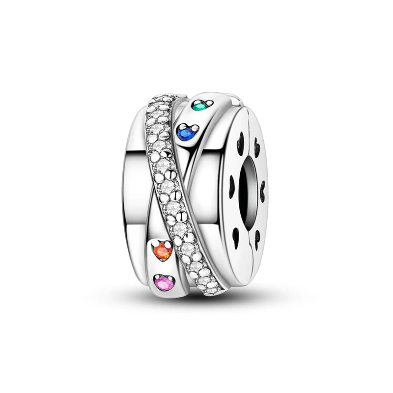 Charm Heiße Verkäufe 925 Sterling Silber Charms Perlen CZ Pave Runde Clip Charms Fit Original Armband Halskette Charms Schmuck Geschenk