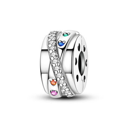 Charm Heiße Verkäufe 925 Sterling Silber Charms Perlen CZ Pave Runde Clip Charms Fit Original Armband Halskette Charms Schmuck Geschenk