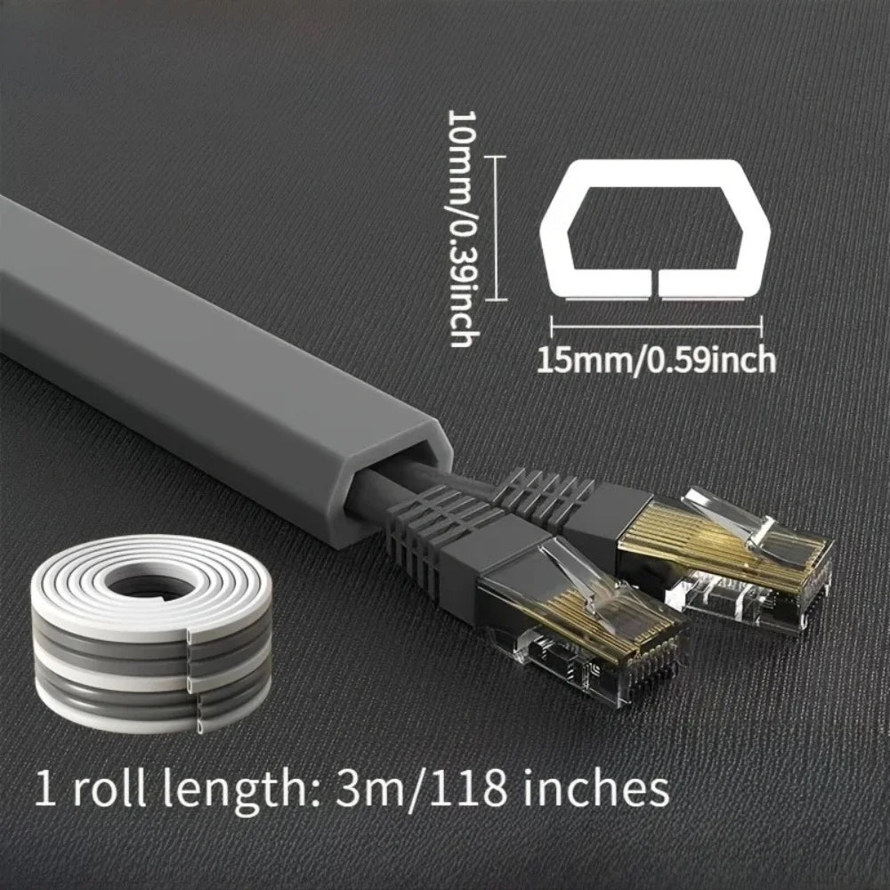 1 x 1/3 m selbstklebender PVC-Kabelmanagementstreifen, dekorativer Drahtschutzstreifen, geeignet zum Abdecken von Drähten an Wänden und Böden