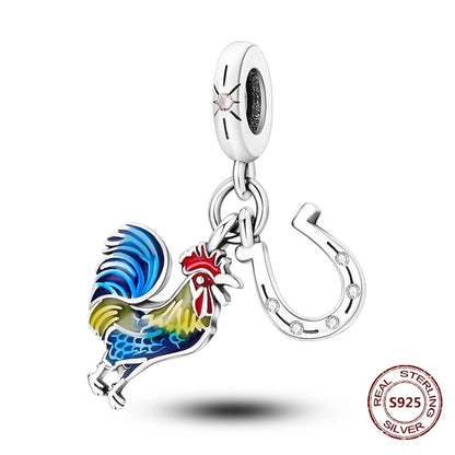 Flugzeug-Charm, 925er Silber, Original-Zirkon, Kleeblatt, Avocado, Charms, Perle, passend für Armbänder, DIY-Schmuck für Frauen, Hochzeitstag, Geschenk
